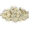 QUARKZMAN 100Pcs Mini Dadi, 8mm/0.31 Dadi Acrilici Piccoli A Sei Facce Con Punti Per Giochi Da Tavolo Party E Attività, Beige/Nero