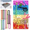 AotBlcer Sensorik Activity Board con 12 corde geometriche - Montessori bifacciale in silicone per autismo e ADHD - antistress e capacità motorie fini - Con borsa da viaggio per bambini dai 3+