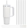 HÅLM HALM Cannucce in vetro - 6 pezzi diritti 27 cm lunghi perfetti per Kukki Cocktail & bottiglie da 0,33 L + spazzola di pulizia senza plastica Lavabili in lavastoviglie - Sostenibili