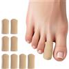 Bukihome 8 protezioni per dita dei piedi, in silicone, con superficie chiusa, in tessuto, per prevenire il dolore per calli, vesciche e unghie incarnite (8 pezzi di medie dimensioni)