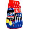 Finish Ultimate Gel, Detersivo per Lavastoviglie, 120 Lavaggi, 4 confezioni da 30 Lavaggi, Limone, Extra Potere Sgrassante, Extra Brillantezza, Pulizia Profonda