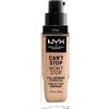 NYX Professional Makeup Fondotinta, Can't Stop Won't Stop Full Coverage Foundation, Lunga tenuta, Waterproof, Finish Matte, Tonalità: Natural