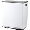 Spirella - Pattumiera Differenziata da Cucina con Pedale 40L (2x20L) - Modello Aliya - Acciaio Inox Spazzolato - Coperchio Soft-Close - Secchi Estraibili - Maniglie Laterali - Bianco Opaco
