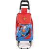 Excelsa Supereroi Carrello Porta Spesa, Capacità 38 L, Sacca Rimovibile, Idrorepellente, Superman
