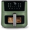 Tognana Iridea, Friggitrice ad aria 10L, doppia resistenza, display digitale, timer, 80-200°C, finestra, 2300W, Verde Salvia