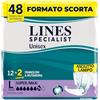 Lines Specialist Unisex Pannoloni a Mutandina Super Maxi, per Incontinenza Donna e Uomo, Asciutto Lampo e Ottima vestibilità, Zero Odore, Taglia L, 2 Confezioni da 14 Unità