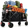 Overmont Carrello Pieghevole XXL 118 cm - 270 L Grande Capacità, Portata fino a 200 kg - Carrello Robusto con Ruote Tutto Terreno, Modello Allungato - per Spiaggia, Giardino e Shopping