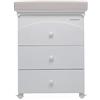 Foppapedretti Bagnetto Fasciatoio IlBagnetto, Legno, Made in Italy, 3 Cassetti, Piano Fasciatoio Ribaltabile, Vaschetta Anatomica Estraibile, 4 ruote, Materissani Incluso, 89x46x69 cm, Bianco