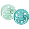 DODIE Ciuccio rotondo GAIA, tetina per bambini, 6-36 mesi, verde, confezione da 2