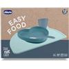 Chicco Set Pappa in Silicone Easy Food 12m+ | Set Svezzamento 4 Pezzi con Piatto Ventosa Antiscivolo, Tovaglietta, Mini Tazza con Bordo Inclinato e Cucchiaio Morbido | 100% Silicone Senza BPA