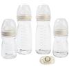 Bebeconfort Kit Biberon Neonato Physio Air Care, Biberon Vetro Anticolica, 0+ Mesi, Include 4 Biberon, un Succhietto Anatomico e Tettarelle in Silicone, Sand