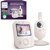 AVENT PHILIPS Avent Premium Video Baby Monitor, Certificato DEKRA, telecamera e audio, bianco, display da 3,5", zoom x4, funzione di comunicazione a 2 vie, 12 ore in modalità Eco, SCD891/26