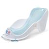 Foppapedretti Supporto Bagnetto Acquolina, per Bambini dalla nascita fino a 6 mesi (fino a 9 Kg), Igienico, Ergonomico, Maglia Morbida Antimuffa, Ventose per ancoraggio a vasca, Bianco Turchese