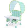 Bright Starts Pop 'N Sit Cabana Seggiolino Rialzo Portatile con Tettuccio Protettivo UPF, Seduta da Pavimento, Uso Interno/Esterno, Pieghevole Compatto, Turchese, 6 Mesi - 3 Anni