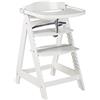 roba Seggiolone per Neonati Evolutivo Sit Up Click e Fun + Vassoio Rimovibile - Altezza Regolabile - con Barra di Protezione - Ergonomico - Legno Naturale Laccato Bianco
