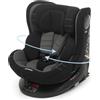 Foppapedretti FP360 Quick i-Size, Seduta Girevole a 360°, per bambini da 40 a 150 cm di altezza, 0-12 anni, conforme ECE R129, Fissaggio Dualfix (Isofix e non), Safe Body Protection, Black