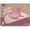 Chicco Set Pappa in Silicone Easy Food 12m+ | Set Svezzamento 4 Pezzi con Piatto Ventosa Antiscivolo, Tovaglietta, Mini Tazza con Bordo Inclinato e Cucchiaio Morbido | 100% Silicone Senza BPA