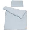 roba Biancheria da Letto per Bambini Lil Planet, 2 Pezzi, Motivo a Pois, Copripiumino 100 x 135 cm + Federa 40 x 60 cm, Cotone Certificato GOTS e Oeko-Tex 100, Azzurro