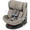 Foppapedretti FP360 Quick i-Size, Seduta Girevole a 360°, per bambini da 40 a 150 cm di altezza, 0-12 anni, conforme ECE R129, Fissaggio Dualfix (Isofix e non), Safe Body Protection, Desert