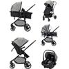 Bebeconfort Haze Trio Lux, Passeggino Trio Con Seggiolino Auto Neonato (i-Size), 0-4 anni (max. 22 kg), Seduta 2 in 1, Posizione Sdraiata, Chiusura Compatta, Passeggino Neonato Leggero, Tinted Grey