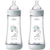 Chicco PERFECT 5, Doppio Biberon Anticolica da 300 ml, Biberon Flusso Veloceda 4 Mesi + con Tettarella in Morbido Silicone, Biberon simil seno materno, Biberon anticolica per allattamento misto