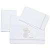 Foppapedretti Completo Lenzuolino Dolcecuore, 100% cotone, Composto da lenzuolo ricamato (120x80 cm), lenzuolino inferiore ad angoli (120x65 cm) e federa (60x40 cm), Bianco