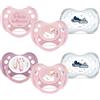 DODIE Set di 6 ciucci Anatomici Essenziali Giorno/Notte +6 mesi Rosa