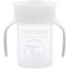 Twistshake 78931, 360 Cup Bicchiere Salvagoccia Antigoccia Bambini 230 ml, Tazza Biberon di Apprendimento da Bere, Bordo Anti-rovesciamento a 360°, Ergonomico, 6+ Mesi, Senza BPA, Bianco