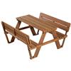 roba Panca con Schienale + Tavolo per Bambini Picnic per 4 - Resistente alle Intemperie - per Esterno e Giardino - per Campeggio - Regalo di Compleanno, Natale, Pasqua - Legno Massello - Marrone