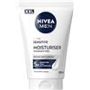 NIVEA MEN Sensitive Crema Idratante XXL 100 ml, Crema viso uomo in maxi formato per 5x protezione dalle irritazioni, Skincare uomo con formula idratante 24h senza profumo per pelli sensibili
