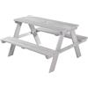 roba Panca con Tavolo per Bambini Picnic - da Esterno - per Giardino - Resistente alle Intemperie - 4 Posti - per Campeggio - Regalo Compleanno, Natale, Pasqua - Legno Massello - Grigio
