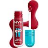 NYX Professional Makeup Gloss e Tinta Labbra Idratante 2in1, Idratazione fino a 12H, Con Vitamina B12 e Magnesio, Lip IV Hydrating Gloss Stain, Tonalità: 11 Red-y.Set.Wet!