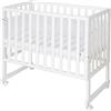 roba Lettino Co-sleeping safe asleep 3 in 1, 45 x 90 cm, Altezza Regolabile, Design Sternenzauber Gris, Set Completto con Culla, Inserto, Barriera in Tessuto e Ruote con Freni, Legno Laccato Bianco