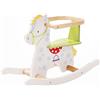 roba Cavallo a Dondolo Kleiner Racker - Anello di Protezione Rimovibile - per Bambini da 12 Mesi in Su - Ideale come Regalo di Compleanno e Natale - Legno Laccato Bianco
