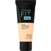 Maybelline New York Fondotinta Fit Me Matte&Poreless, Finish Opacizzante e Fissante, Tonalità: 112 Soft Beige