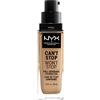 NYX Professional Makeup Fondotinta, Can't Stop Won't Stop Full Coverage Foundation, Lunga tenuta, Waterproof, Finish Matte, Tonalità: Beige