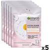 Garnier SkinActive, Maschera in tessuto super-idratante e lenitiva Hydra Bomb, Per pelli secche e sensibili, Camomilla, Confezione da 5