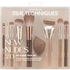 Real Techniques New Nudes 2.0 All Angles Face 10 Piece Set, Face & Eye Makeup Brushes, Includes Makeup Sponge, For Foundation, Concealer, Blush & Eyeshadow, Cruelty-Free