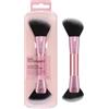 Real Techniques Pennello ventaglio angolato, Strumento doppia faccia per fard, terra e contouring, 2 in 1 per liquidi, creme e ciprie, viso, vegano, cruelty-free, 1 confezione