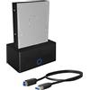 ICY BOX IB-1122-U3 SSD e hard disk docking station USB 3.0, SATA 2.5" e 3.5", nero