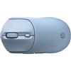 HP 400 Mouse Wireless Duale Bluetooth e USB 2.4 GHz, Clic Silenziosi, Sensore fino a 6000 DPI, Batteria fino a 24 mesi con 1 Pila AA, Design Ergonomico Ambidestro, Superficie Soft-Touch, Azzurro