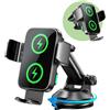 GuMosh Caricatore Wireless,15W Supporto per Telefono Auto con Ricarica Wireless,Caricabatterie Da Senza Fili,Doppia Bobina,Supporto Di Ricarica Per Auto Per Samsung Galaxy,i-Phone Series (X6)