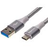 Amazon Basics Cavo di ricarica USB 3.1 Gen 2, da USB-C a USB-A, in nylon a doppia treccia, 0.9 m, grigio scuro