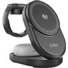 SBS Qi2 25W Power Dock 3in1 MFI MagSafe, Caricatore Wireless per iPhone, AirPods, Apple Watch, Ricarica Rapida 35W (25W+5W+5W), Caricabatterie Magnetico, Alimentazione USB-C, Certified MFI, Nero