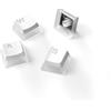 SteelSeries PrismCaps, Copritasti in stile pudding a doppio scatto, Robusta termoplastica PBT, Compatibile con la maggior parte delle tastiere meccaniche, Steli MX, Bianca (Layout US)