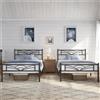 Yaheetech Set di 2 Struttura Letto Singolo in Ferro 90 x 200 cm, Nero