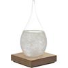 HOME DECO FACTORY, HD0384, Vetro Tempest H17 cm - Oggetto decorativo elegante e funzionale, barometro originale con cristalli, base in legno, si adatta a tutti gli stili - Bianco, Marrone, Trasparente