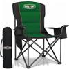 OVERMONT Sedia da Campeggio Pieghevole - Portatile Extra Grande di Schienale Completo Sedia da Pesca con Borsa Termica e Portabicchieri - per Giardino Spiaggia Picnic - Carico 227 kg