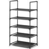 edihome, Scarpiera Salvaspazio Slim, 5 Livelli, (28 x 45 x 89 cm), Organizzatore di scarpe, Portascarpe alto e stretto, plastica, verticale, Show Rack (5 Livelli)