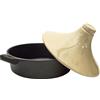 COOK CONCEPT - Tajine Rotonda in Ghisa di Alluminio con Rivestimento Antiaderente - Adatta a Induzione - Progettata per la Cottura Lenta - Pratica Pirofila - 28 cm - Nero/Beige